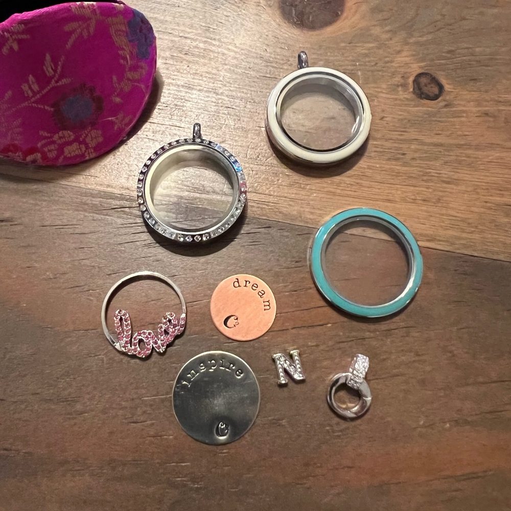 Origami owl lockets, charms, locket clip